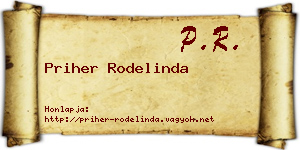 Priher Rodelinda névjegykártya
